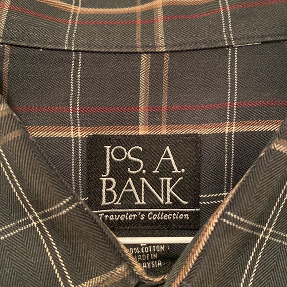 Jos A Bank Olive Green Button Down Collar Shirt - Large - Picture 2 of 7